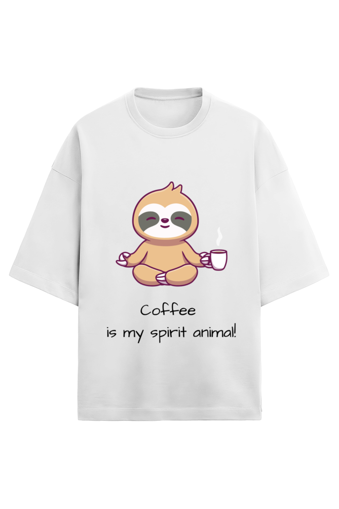 Coffee Collection - Unisex Terry Oversized T-Shirt - "Coffee is my Spirit Animal" T-Shirt