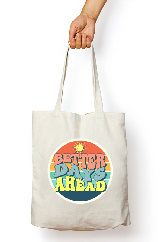 Unisex Tote Bag Zipper White Standard - Better Days Ahead Tote Bag