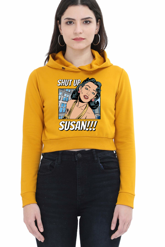 Female Crop Hoodies - ShutUp Susan Hoodie