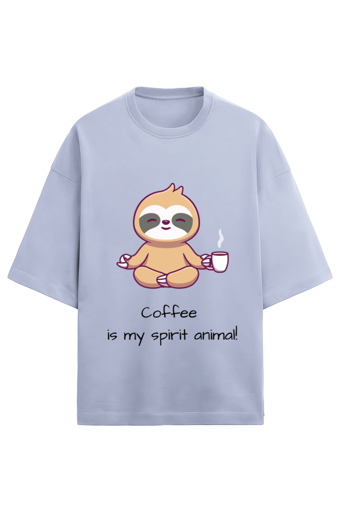 Coffee Collection - Unisex Terry Oversized T-Shirt - "Coffee is my Spirit Animal" T-Shirt