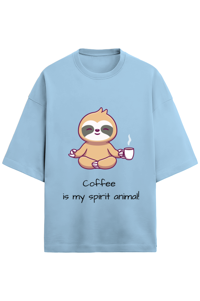 Coffee Collection - Unisex Terry Oversized T-Shirt - "Coffee is my Spirit Animal" T-Shirt