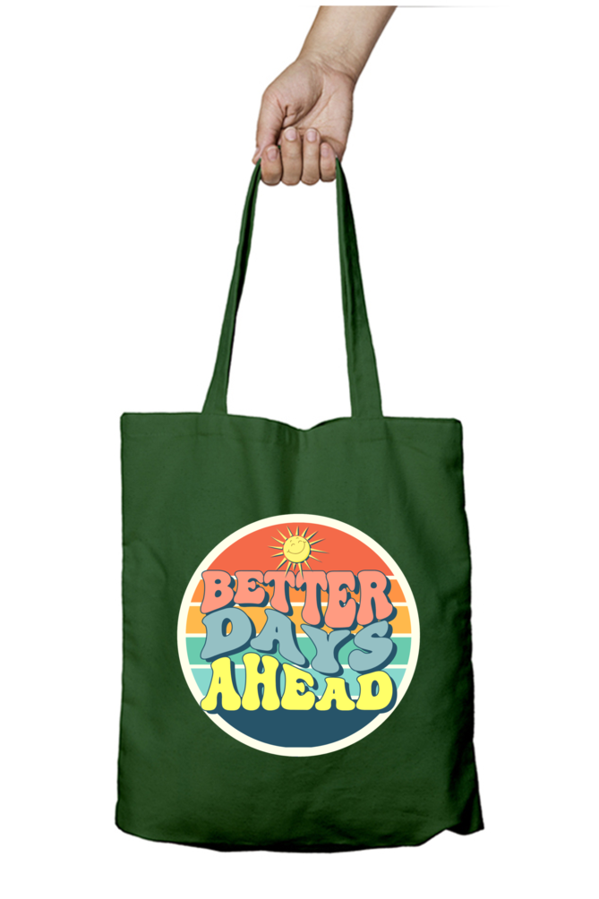 Unisex Tote Bag Zipper White Standard - Better Days Ahead Tote Bag